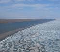 Beaufort Sea lagoons, bounded by ice, in a 2012 photo.